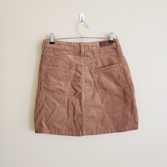 Hollister Corduroy Golden Brown Button Up Skirt - Picture 3 of 9
